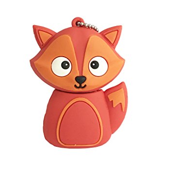 Novelty Animal FOX Shaped USB Flash Drives Memory Stick 16GB (RED)