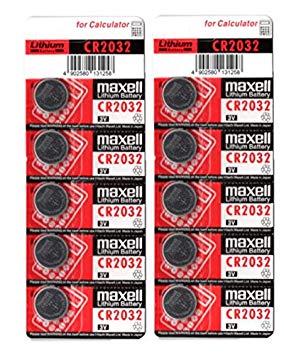 Maxell CR2032 3V Lithium Coin Batteries Made in Japan Version, 10 Count