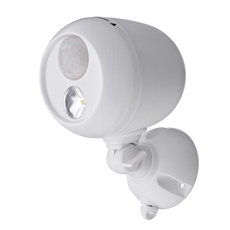 Mr. Beams MB330 140 Lumens Battery Operated Wireless Weatherproof LED Spotlight with Motion Sensor and Photocell, White