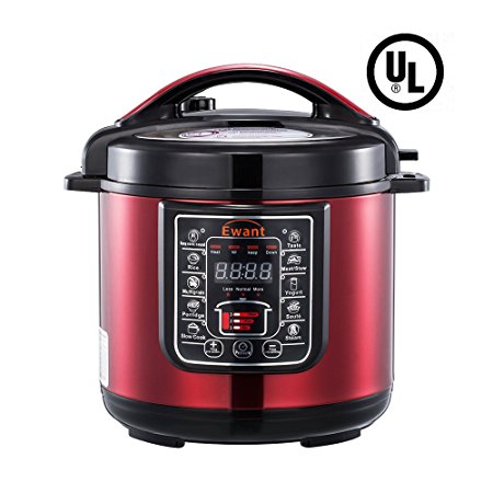 Generated Title	Ewant Stainless Steel Multifunctional Electric Cooker with 3 Level Pressure Setting, 6 qt, Red