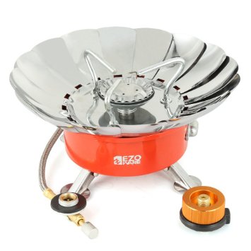 EZOWare LightWeight Outdoor Backpacking Camping Stove Burner Cookware with Wind Reflector