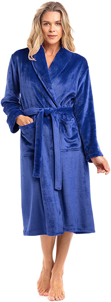 Lord & Lane Spa Collection Plush Fleece Robe, Luxurious, Warm & Cozy Bathrobe