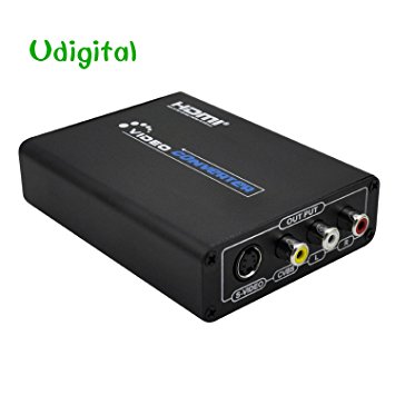 Udigital HDMI to 3RCA AV Composite R/L Audio Video Converter Adapter Upscaler Support 720P/1080P with RCA/S-Video Cable