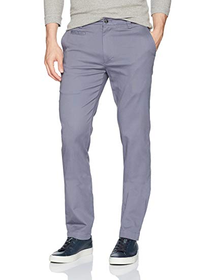 Louis Raphael Men's Slim Fit Flat Front Super Twill Stretch Cotton Pant