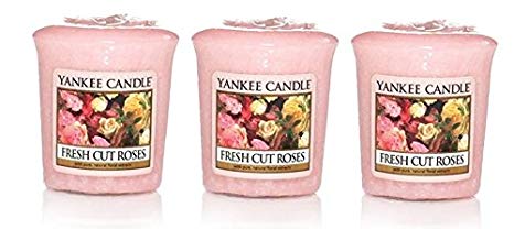 Lot of 3 Yankee Candle FRESH CUT ROSES Sampler® Votive Candles 1.75 oz