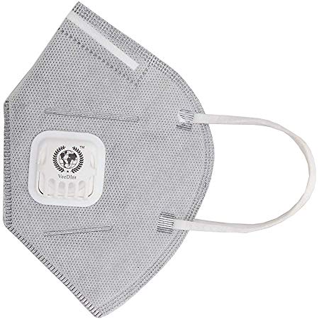 VeeDInt Disposable Dust & Anti Pollution Mask with Activated Carbon | 95% Filtration, FFP2 Certified, PM 2.5 CE0865 (White)