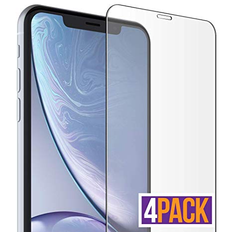 FlexGear iPhone XR Glass Screen Protector [Coverage ] HD Clear, Designed for iPhone XR (4-Pack)