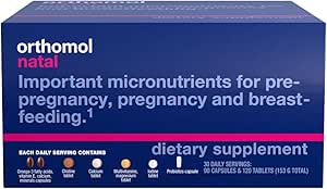 Orthomol Natal, Natal Supplement, Supports Health for Pre-Pregnancy, Pregnancy, and Breastfeeding, Tablets and Capsule Supplement, 30 Count (Pack of 1)