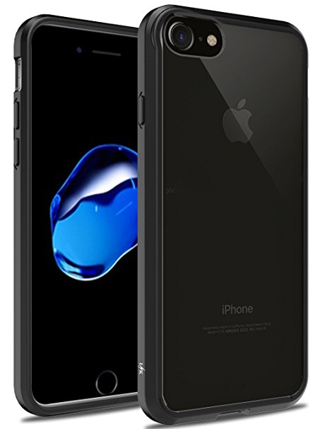 iPhone 7 Case, LK [Air Hybrid] Ultra Slim Shockproof [Crystal Clear] Back Protective Case   TPU Bumper Cover for Apple iPhone 7 (Black)