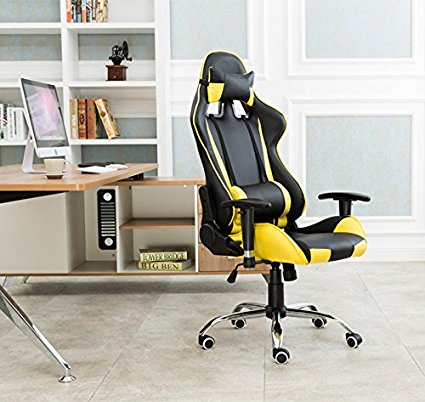 New Arrival Office Chairs Gaming Chair Racing Seats Computer Chair Rocker (Yellow&Black)
