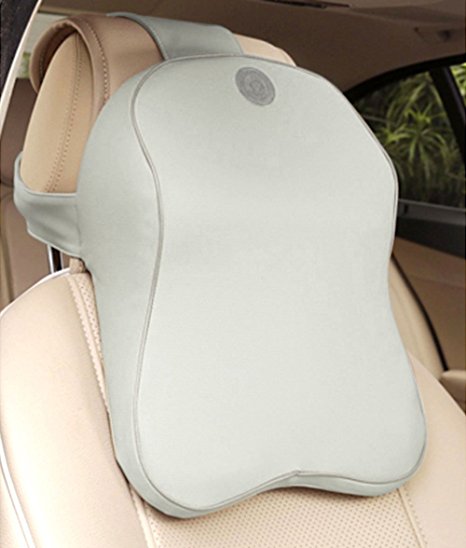Car Headrest Anyshock Memory Foam Car Neck Pillow Travel Auto Head Neck Rest Cushion with Ergonomically for Adjust Sitting Position Relief Pain of Back/Spine/Coccyx in Travel/Office/Home/Car(Grey)
