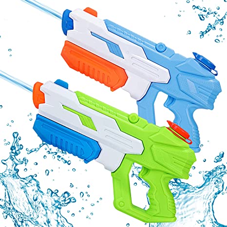 Water Pistol Gun, Pump-Action Water Gun for Kids & Adults,2 Pack, with large capacity, Ultra Long Range, Non-Toxic & Safety, Beach Toys for Swimming Pool Summer Party and Outdoor Activity
