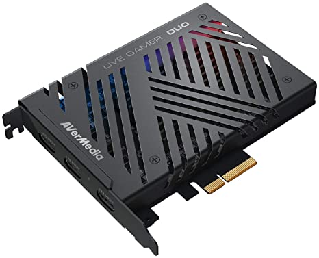 AVerMedia Live Gamer Duo. Capture Card, 4Kp60 HDR Pass-through, Ultra Low Latency, PCIE, HDMI, for Nintendo Switch Xbox, PS4 (GC570D)