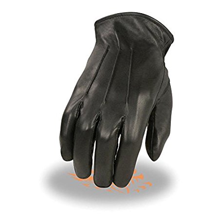 Men's Welted Thermal Lined Leather Gloves (Black, M)