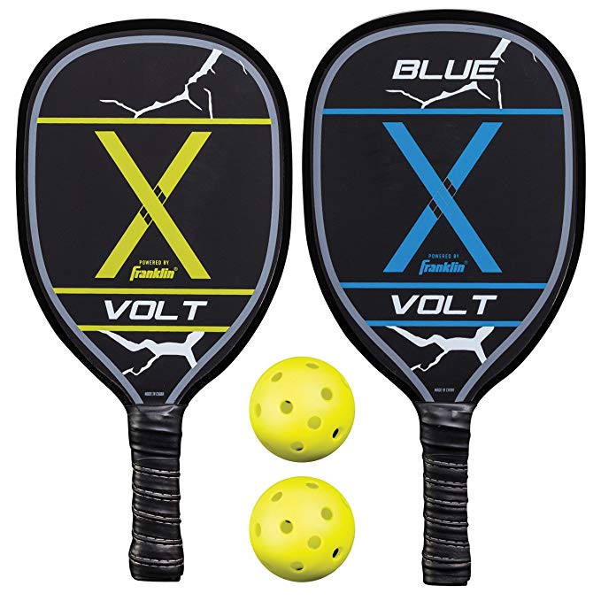 Franklin Sports 2 Player Pickleball-X Set - Includes 2 USAPA Approved Wooden Paddles and 2 Pickleballs