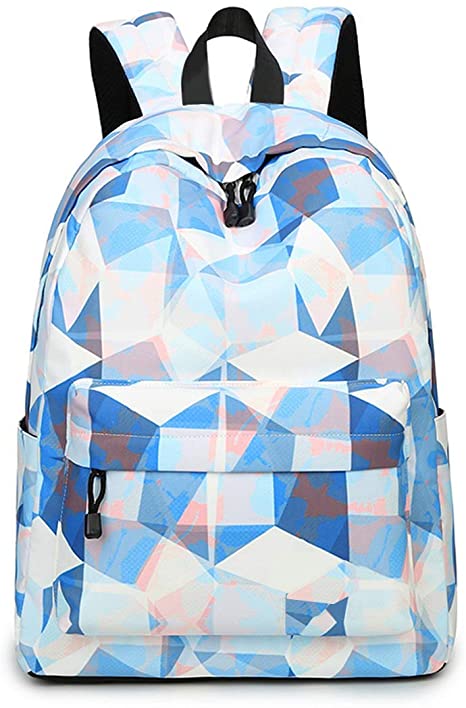 Joymoze Fashion Leisure Backpack for Girls Teenage School Backpack Women Print Backpack Purse Blue and White 851