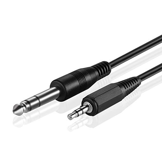 TNP 6.35mm 1/4 to 3.5mm 1/8 Cable Adapter (10FT) - Male to Male TRS Stereo Audio Jack Plug Wire Cord Bi-Directional Connector for iPod, Laptop, Home Theater, Amplifiers