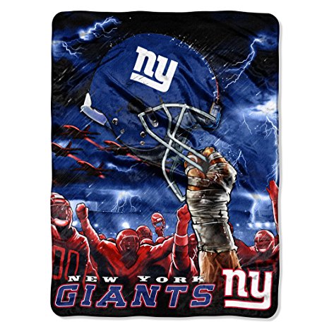 NFL New York Giants 60-Inch-by-80-Inch Plush Rachel Blanket, Sky Helmet Design