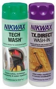 Nikwax Tech Wash & Tx Direct 300Ml Twin Pack Clothing Waterproofing Waterproofer