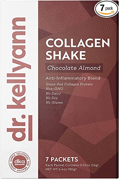 Keto Chocolate Almond Shakes - 100% Grass Fed Collagen Protein by Bone Broth Expert Dr. Kellyann - Gluten Free, Dairy Free, Soy Free, Non-GMO - Perfect for Keto, Paleo & Weight loss Diets (7 servings)