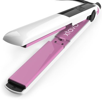 xtava Goddess Flat Iron with Ceramic Tourmaline Plates and LCD Display (Venus) - Rapid-Heat Technology for Quick, Silky Strands