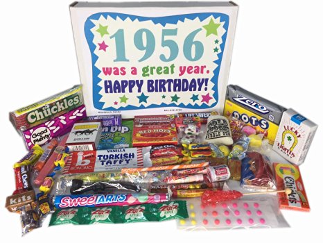 1956 60th Birthday Gift Basket Box Retro Nostalgic Candy