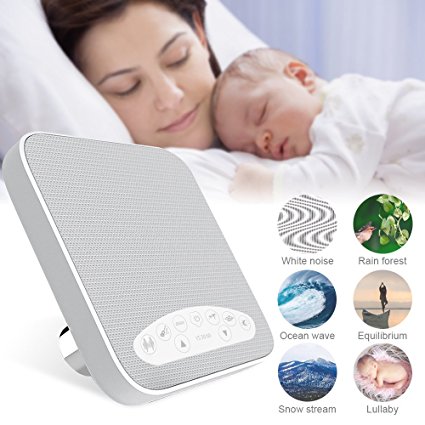 White Noise Machine, 2018 Upgraded Sleep Sound Machine, Sound Therapy Machine with 3 Timers & 6 Natural Sound Options including lullaby, Ideal for Tinnitus Sufferer, Light-sleeper, Baby by WINONLY