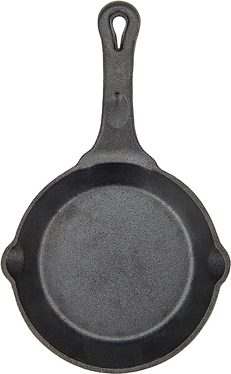 Winco Commercial-Grade Cast Iron Skillet with Handle, 6"