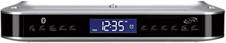 iLive Wireless Under Cabinet Bluetooth FM Radio, 9.09 X 7.32 X 2.44 Inches, Includes Mounting Hardware (IKB318S), Blue