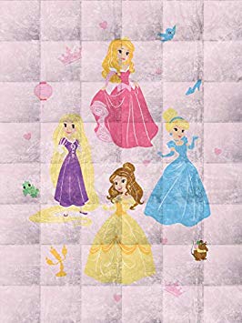 Disney Princess Paper Cut Weighted Blanket 4.5 lbs - Measures 36 x 48 inches, Kids Bedding Features Aurora, Cinderella, Belle, & Rapunzel - Fade Resistant Super Soft Velboa - (Official Disney Product)