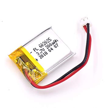 3.7V 200mAh 602025 Lipo battery Rechargeable Lithium Polymer ion Battery Pack with JST Connector