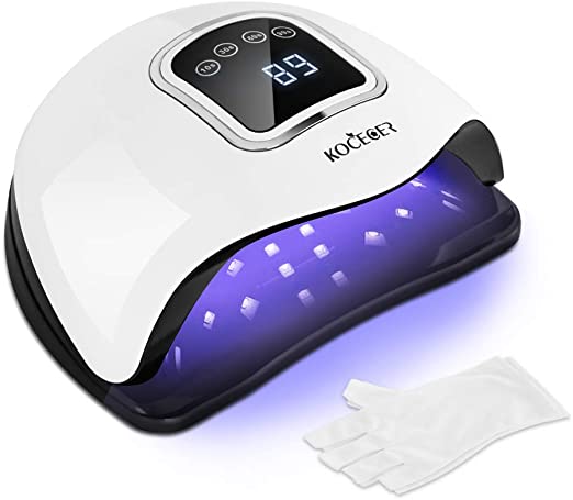 Nail Dryer, Fast 168w LED UV Gel Nail Lamp, Professional Polish Nail Light, Double Light Source, for Home and Salon