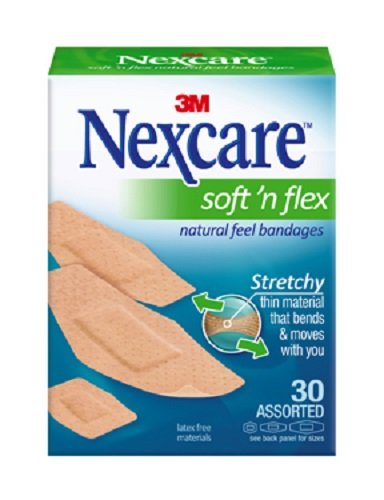 Nexcare Comfort Flexible Fabric Bandage, Assorted Sizes, 30 Count