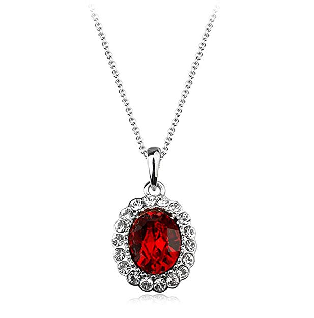 Rigant Oval Shaped Swarovski Elements Crystal Pendant Necklace Fashion Jewelry for Women