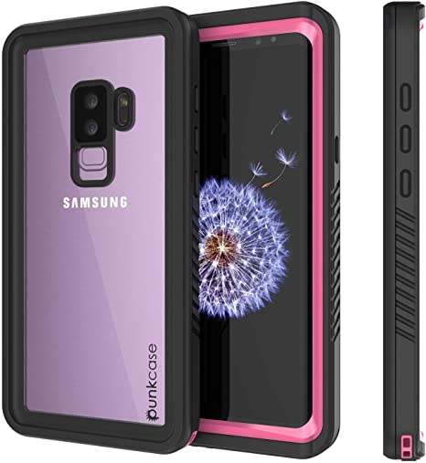 Galaxy S9 Plus Waterproof Case, Punkcase [Extreme Series] [Slim Fit] [IP68 Certified] [Shockproof] [Snowproof] [Dirproof] Armor Cover W/Built in Screen Protector for Samsung Galaxy S9  [Pink]