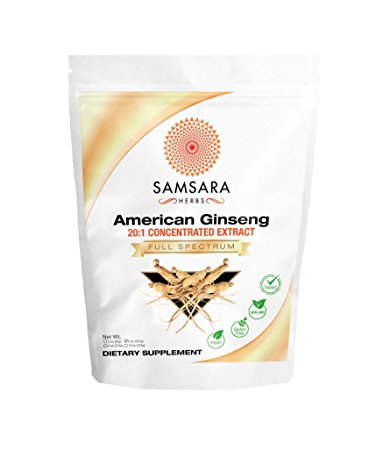 American Ginseng Extract Powder (8oz/227g) 20:1 Concentrated Extract - Energy, Stamina, Anti-Aging