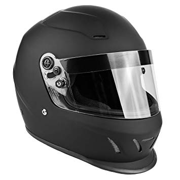 Snell SA2015 Approved Full Face Racing Helmet (Matte Black, Large)