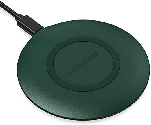LETSCOM Ultra Slim Wireless Charger,Qi-Certified 15W Max Fast Wireless Charging Pad,Compatible with iPhone 11/11 Pro Max/XS Max/XR/XS/X/8/8 ,Galaxy Note 10/Note 10 /S10/S10 /S10E (No AC Adapter)