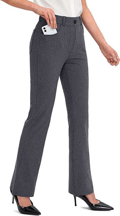 Rammus 28"/30"/32"/34" Women's Yoga Dress Pants Stretch Work Business Casual Slacks for Women Bootcut Office Trousers