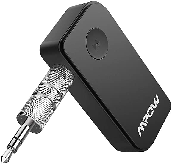 Mpow Bluetooth 5.0 Receiver, Car Bluetooth Receiver (10 Hour Streaming, Hands-Free Call, A2DP, CVC Noise Cancelling, Dual Link) 3.5mm Aux Bluetooth Receiver for Car/Home Music Streaming Sound System