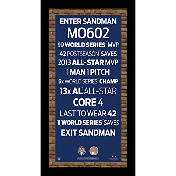 Mariano Rivera Retirement Subway Sign with MLB Authentic Game Used Dirt Framed 9.5 inches x 19 inches