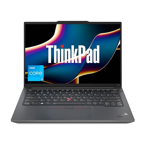 Lenovo ThinkPad E14 Intel Core i3 13th Gen 14" WUXGA IPS 300 Nits Thin and Light Laptop (8GB RAM/512GB SSD/DOS/FPR/Graphite Black/1Y Premier Support/1.41 kg), 21JKS0LT00