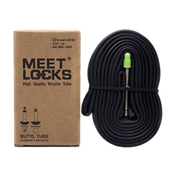 MEETLOCKS® 27x1 1/4 (700x28/32/35c) Road Bike Inner Tube, Fully Thread Presta Valve Standard 32mm, 40mm, Long 60mm Presta Valve with Solid Brass Stem for Deep Section Rims, Fits 27x1 1/4 (700x28/32/35mm) Road Tire, for Road Cycling, Training and Commuting