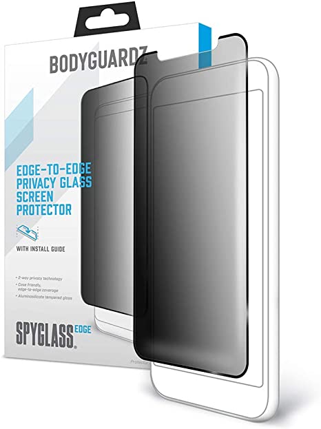 BodyGuardz - Spyglass Edge Privacy Screen Protector for iPhone 11 Pro Max, Edge-to-Edge Tempered Glass Impact and Scratch Protection