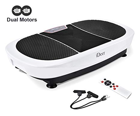iDeer Vibration Platform Fitness Vibration Plates,Whole Body Vibration Exercise Machine w/Remote Control &Bands,Anti-Slip Fit Massage Workout Trainer Max User Weight 330lbs