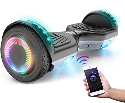SISGAD Hoverboard for Kids, 6.5" Self Balancing Electric Scooter with Bluetooth and LED Lights, Off Road Adult Hoverboard