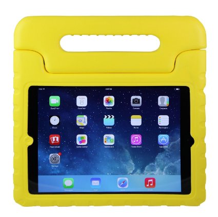 iPad Air 2 Kids Case : Stalion® Safe Shockproof Protection for Apple iPad Air 2 (6th Generation)(Banana Yellow) Kid Proof   Ultra Lightweight   Comfort Grip Carrying Handle   Folding Stand