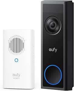 eufy Video Doorbell C31 with Add-on Chime, 2K FHD, Battery or Hardwire Powered, Easy to Install, Live Video Call, 24/7 Recording, Human & Motion Detection, HomeBase S380 Compatible,No Monthly Fee