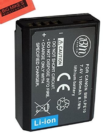 BM Premium LP-E10 Battery for Canon EOS Rebel T3, T5, T6, Kiss X50, Kiss X70, EOS 1100D, EOS 1200D, EOS 1300D Digital Camera