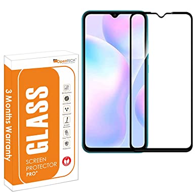 OpenTech® Tempered Glass Screen Protector Compatible for Xiaomi Redmi 9 / Redmi 9T / Redmi 9 Power/Redmi 9 Prime/Xiaomi Poco M2 / Xiaomi Poco M3 with Edge to Edge Coverage and Easy Installation kit